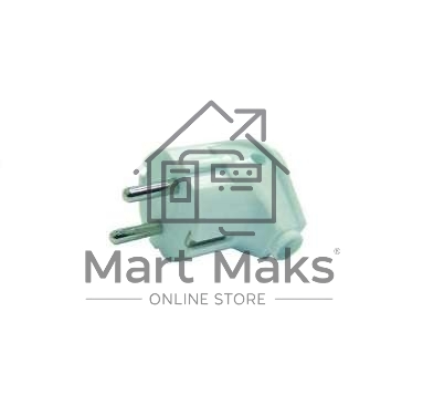 Вилка угловая с заземлением белая MAKEL 10027