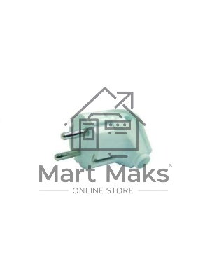 Вилка угловая с заземлением белая MAKEL 10027