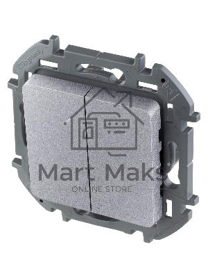 Выключатель 2-клавишный 10AX 250 В алюминий