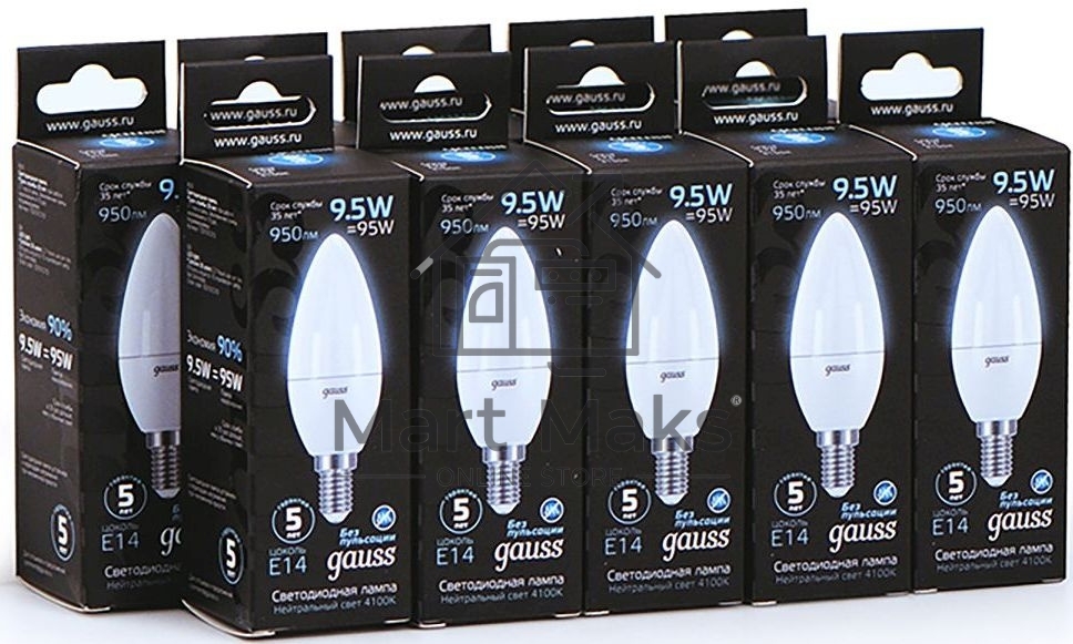 Лампа светодиодная Led Candle E14 9.5Вт 4100К Gauss 103101210