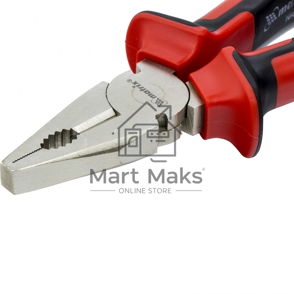 Плоскогубцы MATRIX NICKEL, 200 мм, никелированные, двухкомпонентные рукоятки 16906