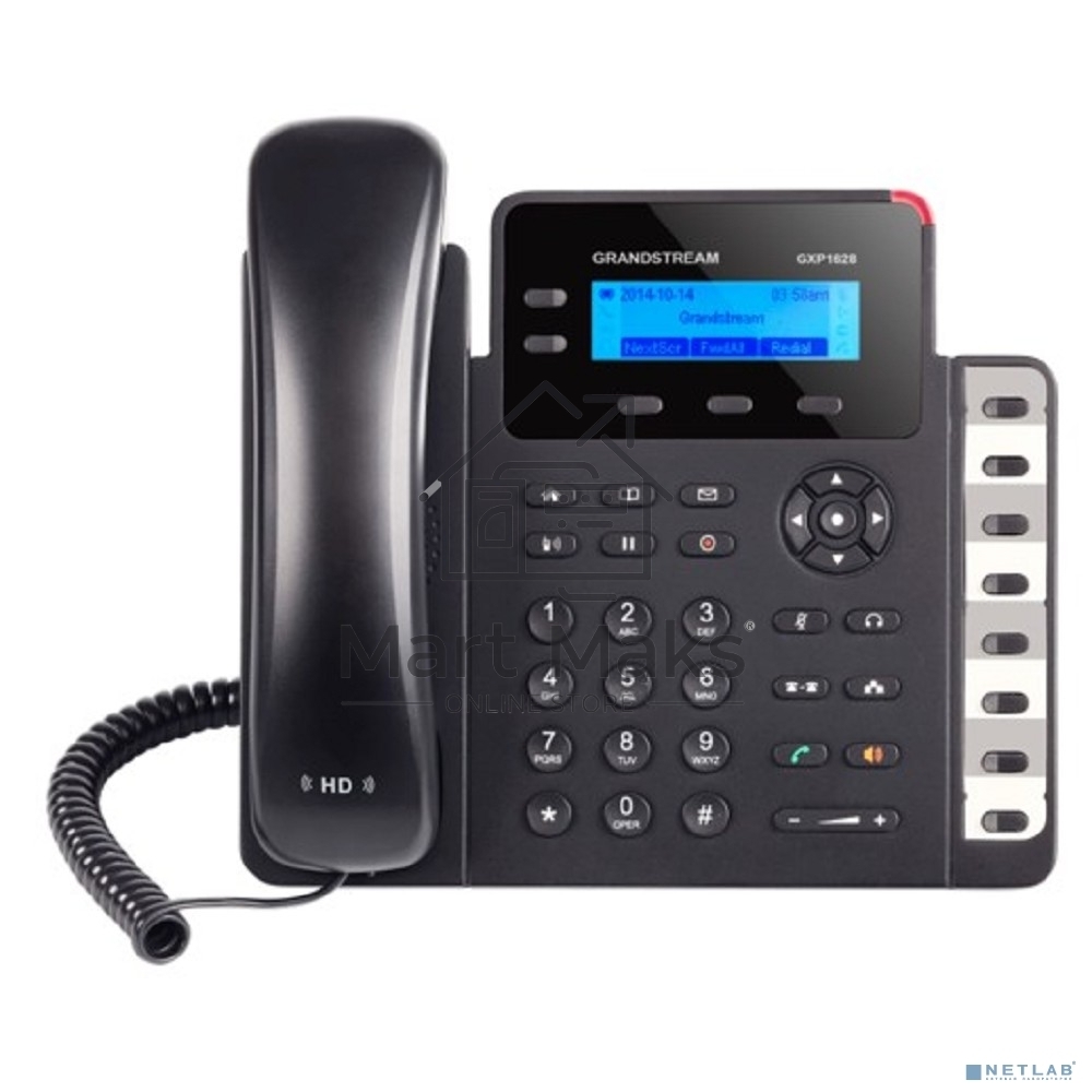 IP-телефон Grandstream GXP1628, 2 SIP линии, 8 BLF клавиш, PoE