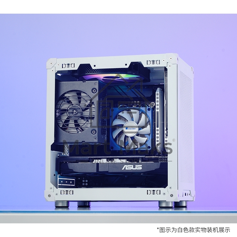 Корпус без блока питания Case JONSBO C6-ITX, Micro-Tower, no fan, 1xUSB-A 3.0 + 1xUSB-C 3.1, mDTX, mITX White