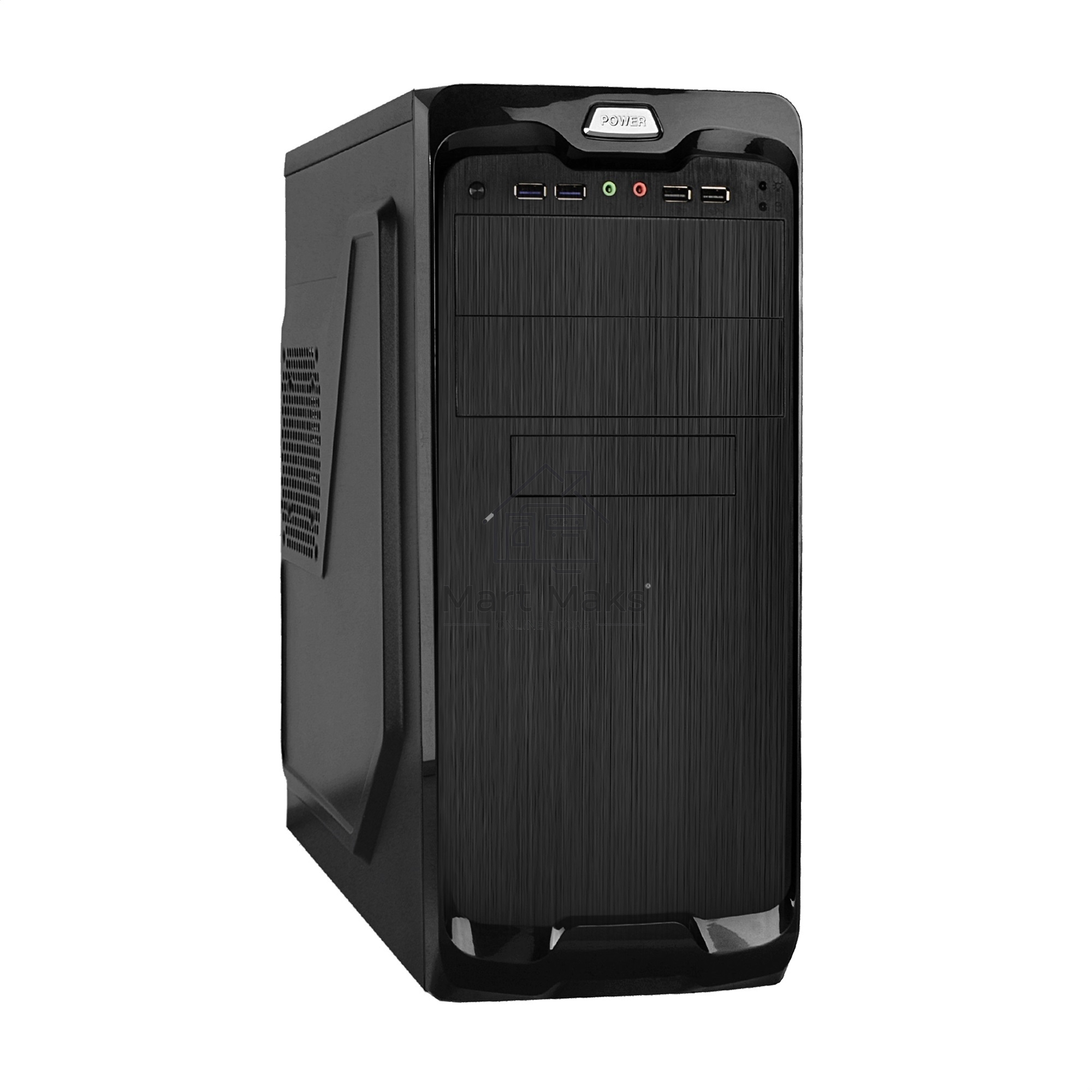 Компьютерный корпус Miditower ExeGate UN-604-UNS500 (ATX, БП UNS500 с вент. 12см, 2*USB+2*USB 3.0, аудио, черный)