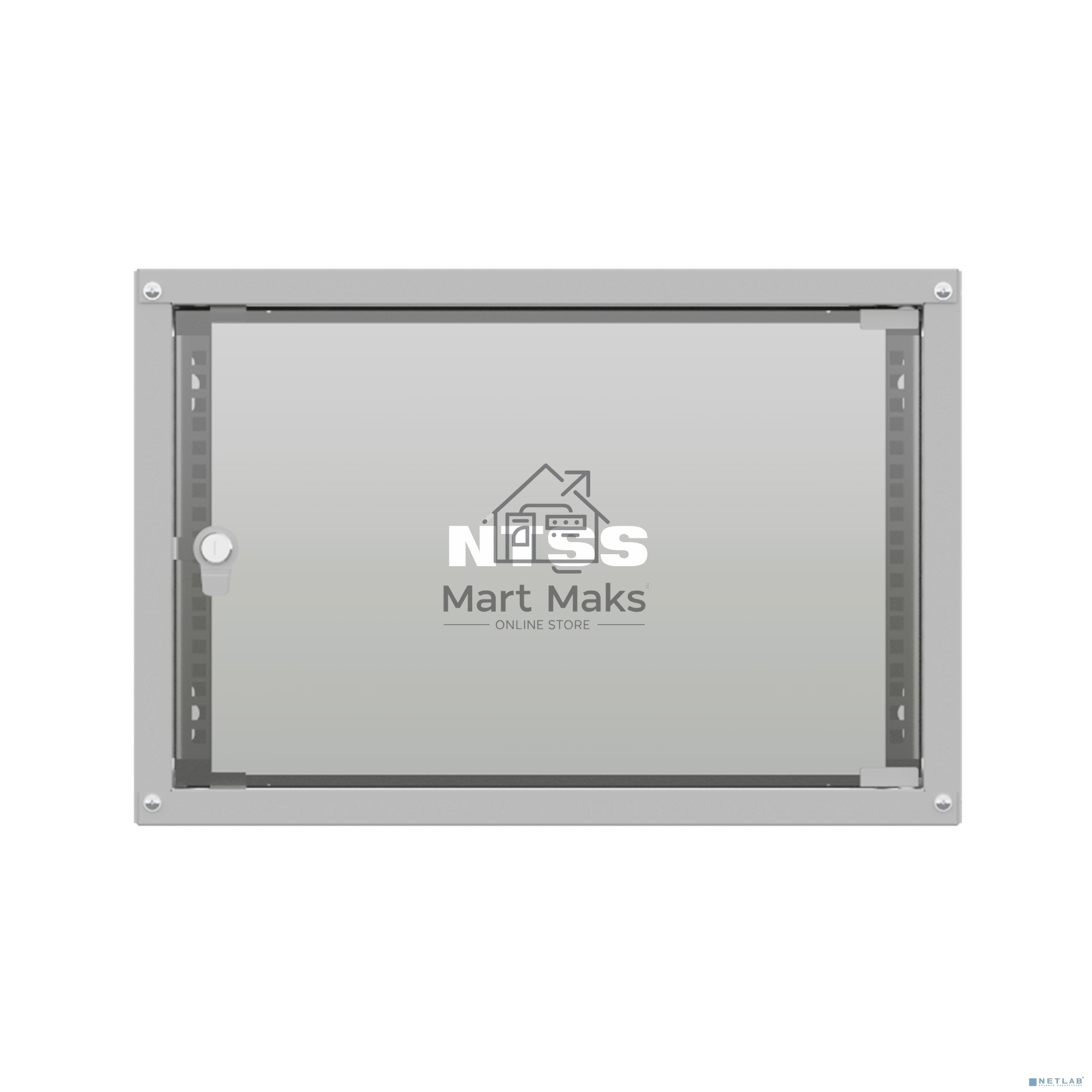 Шкаф коммутационный NTSS Lime (NTSS-WL6U5560GS) настенный 6U 550x600 мм пер. дв.стекл несъемн. бок. пан. 30 кг серый 110 град. IP20 сталь