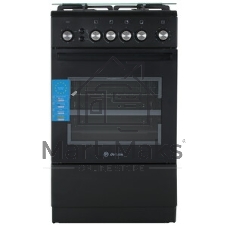 Плита Газовая De Luxe 5040.40г (кр) ЧР-015 черный (стеклянная крышка) реш.чугун