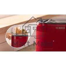 Тостер Bosch TAT2M124 красный, 950 Вт, 2 слота