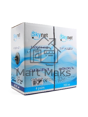 Кабель SkyNet Standart UTPнг-LSZH 4x2x0,48, низкое дымовыделение, нулевое содержание галогенов, медный, FLUKE TEST, кат.5e, однож., 305 м, box, оранжевый