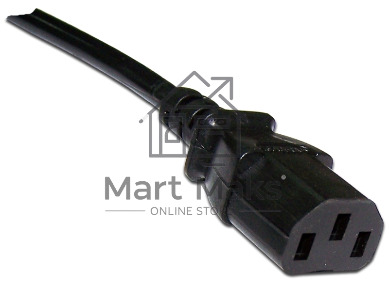 Шнур питания C13-Schuko угловая, 3х0.75, 220В, 10А, черный, 3 метра