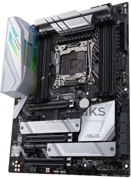 Материнская плата ASUS PRIME X299-A II, LGA 2066, Intel X299, 8xDDR4, 8xSATA, 3xM.2, 1xPCIe 3.0 x8, 2xPCIe 3.0 x16, 2xPCIe x1, 1x 1Gb LAN, 1xUSB 3.2 Gen 2, 2xUSB 3.2 Gen 1, 2xUSB 2.0, 5x3.5 мм, 7.1, ATX