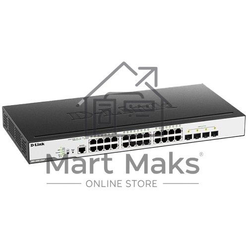 Коммутатор D-Link Switch DGS-3000-28LP/B1A Управляемый коммутатор 2 уровня с 24 портами 10/100/1000Base-T и 4 портами 1000Base-X SFP (24 порта с подде