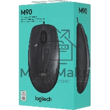 Мышь проводная Logitech M90 черный/серый, 1000 dpi, USB, кнопки - 3