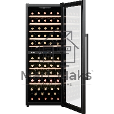 Винный холодильник Weissgauff WWC-77 DB DualZone черный, 2 отсека, 77 бут., класс G