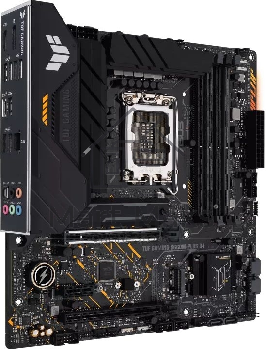 Материнская плата Asus TUF GAMING B660M-PLUS D4, LGA1700, Intel B660, 4xDDR4, 4xSATA, 2xM.2, 1xPCIe 5.0 x16, 1xPCIe 3.0 x4, 1xPCIe 3.0 x1, 1xDP, 1xHDMI, 1x2.5Gb LAN, 1xUSB-C 20Gbps, 4xUSB-A 10Gbps, 1xUSB-A 5Gbps, 2xUSB-A 2.0, 5x3.5 мм, 7.1, mATX