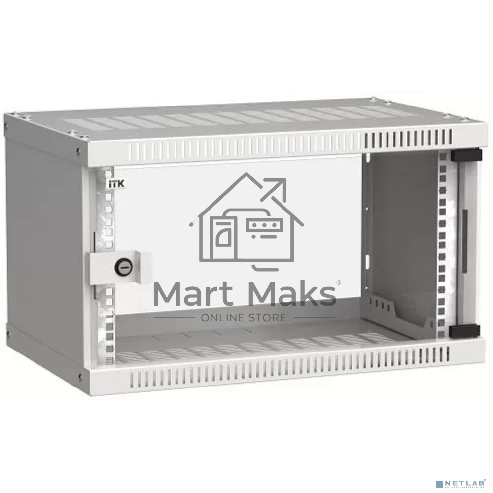 Шкаф LINEA WE 6U 550x350мм дверь стекло серый ITK
