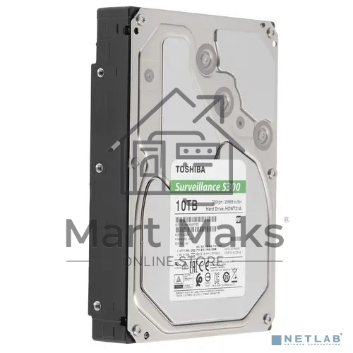 Жесткий диск Toshiba SATA-III 10Tb HDWT31AUZSVA Surveillance S300 (7200rpm) 256Mb 3.5