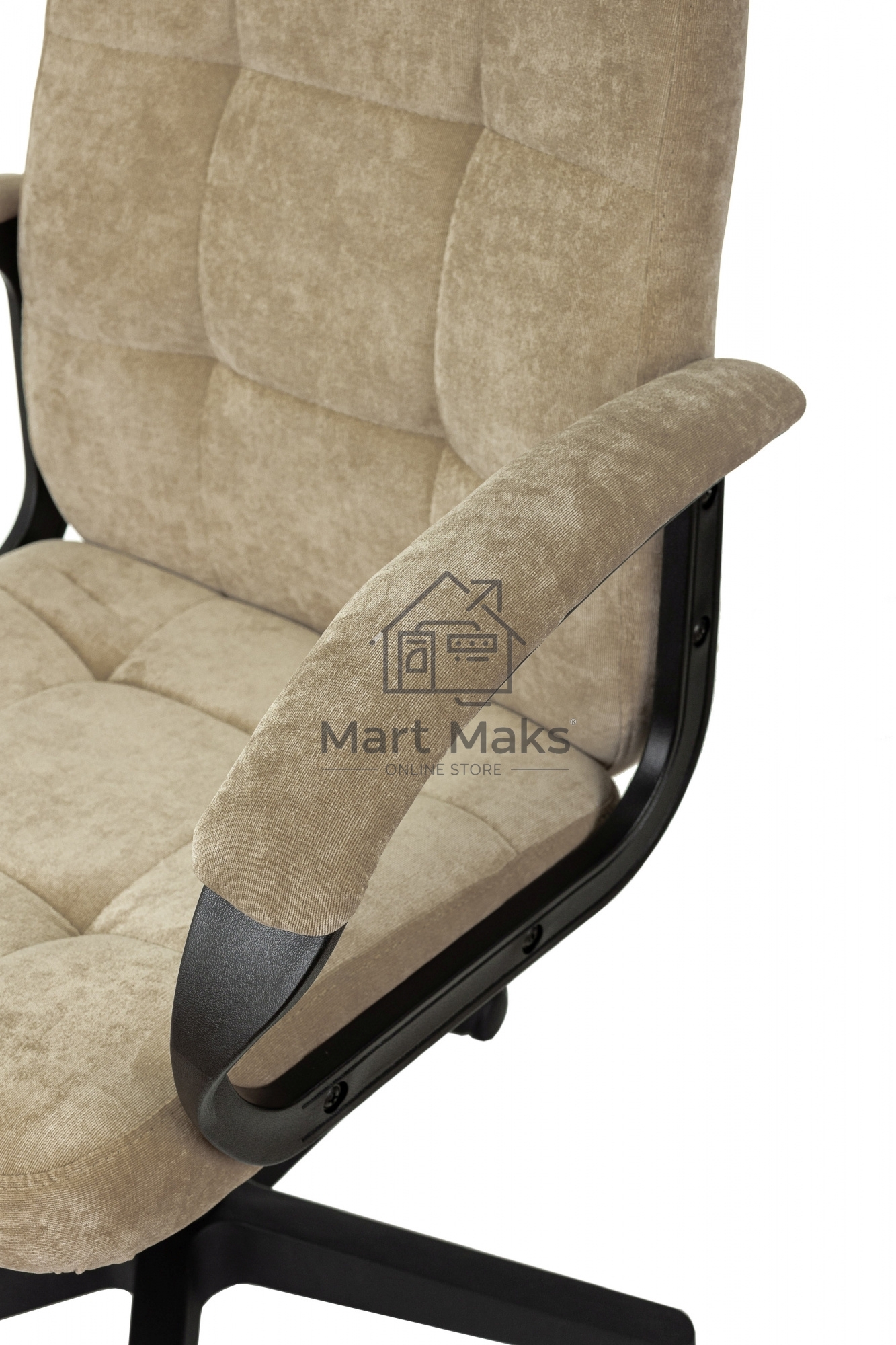 Кресло руководителя Бюрократ CH 002 Fabric Light-21 песочный, крестов. пластик
