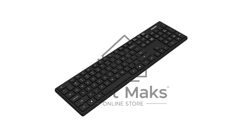 Беспроводная клавиатура Philips SPK6103, 2,4 GHz 104 клав, русская заводская раскладка, бесшумная, черный