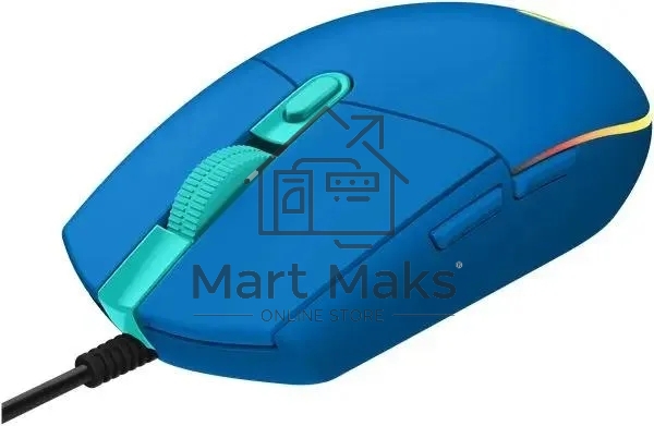 Мышь проводная Logitech G102 LIGHTSYNC синий, 8000 dpi, USB, кнопки - 6