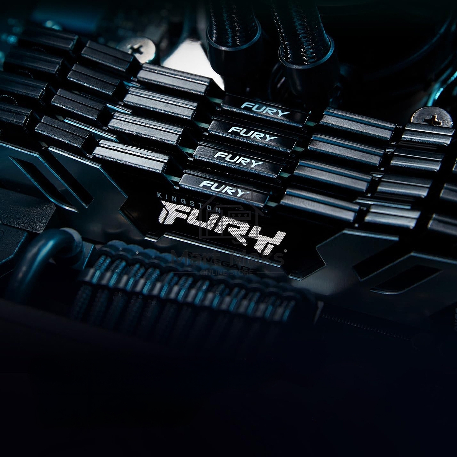 Оперативная память Kingston Fury Renegade, DDR5, 32GB (2x16GB), 7600MHz, CL38, DIMM, с радиаторами, серебристый/черный