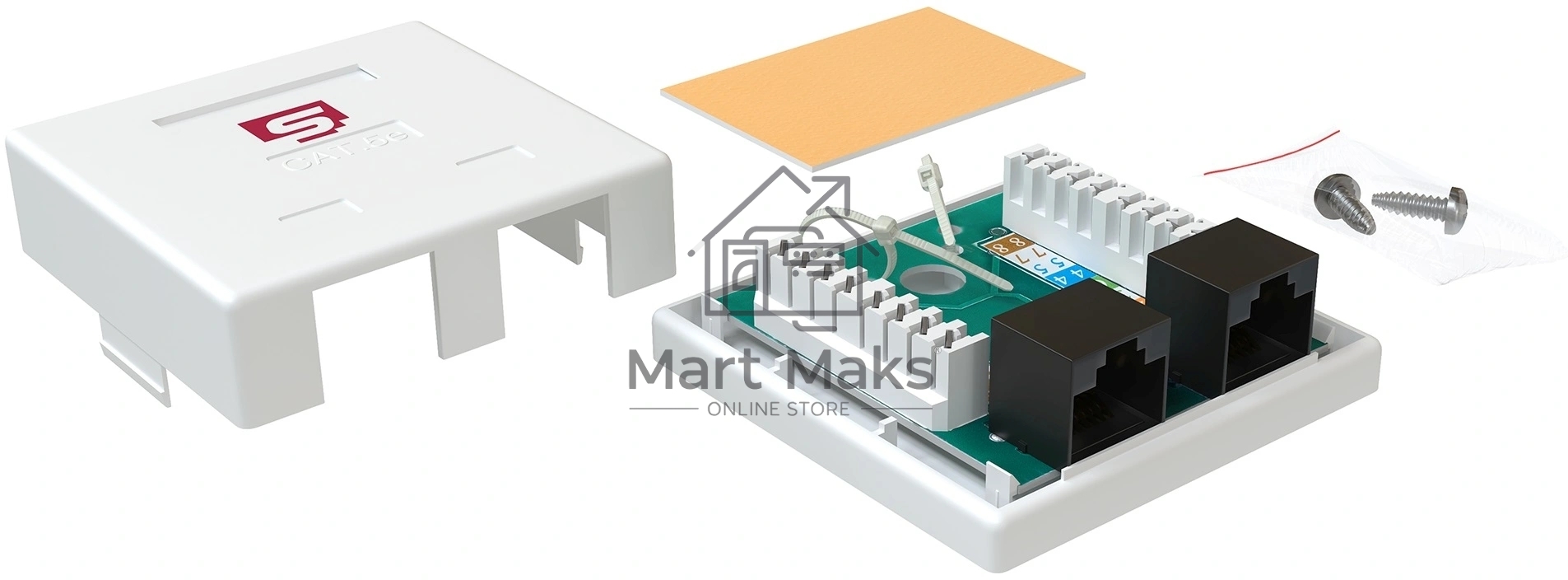 Розетка Sysmatrix SB 25EU.WH комп.RJ45 2 кат.5E UTP бел.