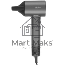 Фен Haier HHD-603 графитовый, 1600 Вт, компактный, ионизация