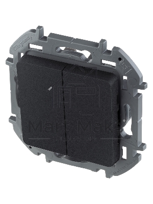 Выключатель 2-клавишный 10AX 250В антрацит