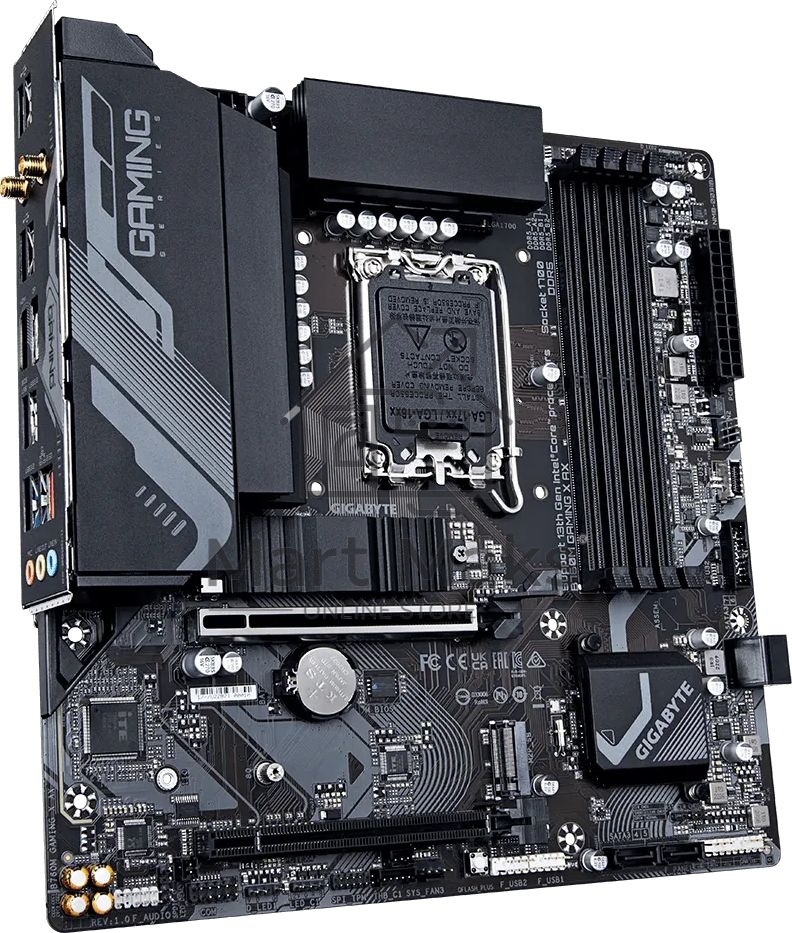 Материнская плата Gigabyte B760M GAMING X AX, LGA 1700, Intel B760, 4xDDR5, 4xSATA, 2xM.2, 1xPCIe 4.0 x16, 1xPCIe 3.0 x16, 1xHDMI, 1xDP, 1x 2.5Gb LAN, 5xUSB-A 2.0, 3xUSB-A 3.2 Gen 1, 3x3.5 мм, 7.1, mATX