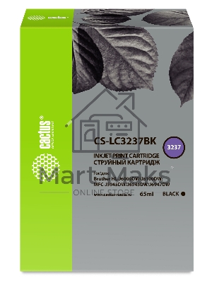 Картридж струйный Cactus CS-LC3237BK черный (65 мл) для Brother HL-J6000DW/J6100DW