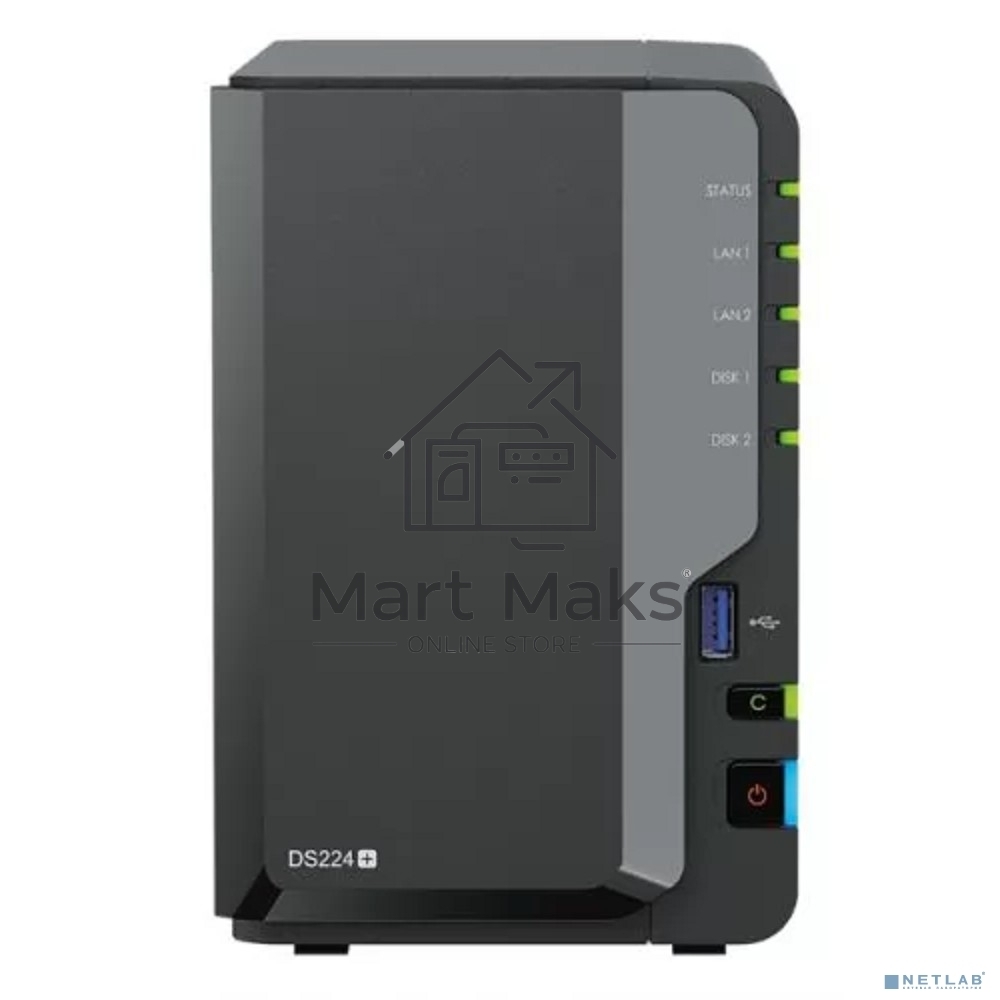 СХД настольное исполнение SYNOLOGY 2BAY NO HDD DS224+