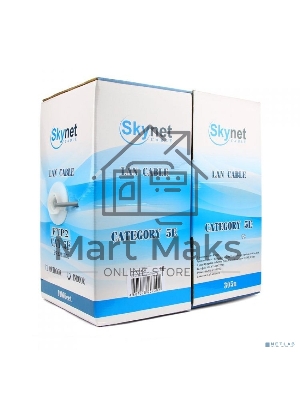 Кабель SkyNet Standart FTP indoor 4x2x0,48, медный, FLUKE TEST, кат.5e, однож., 305 м, box, серый