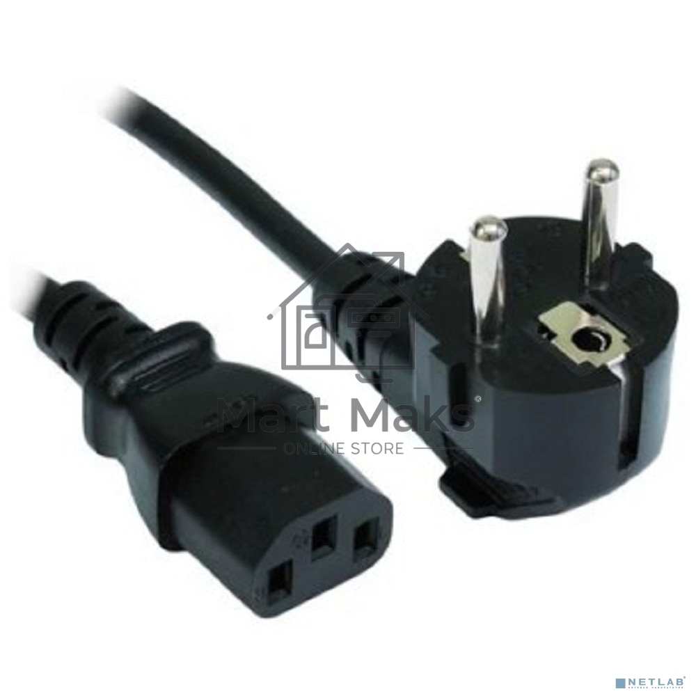 Кабель питания Filum CEE 7/7- С13, 3х0.5мм, 220В, 6A, черный, 3м [FL-PC6-EU-C13-3M] (873334)