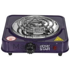 Плита настольная электрическая Homestar HS-1103 сапфир, 1 кВт, ТЭН, конфорки - 1, эмаль, поворотные переключатели