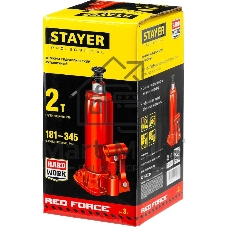 Домкрат STAYER 43160-2_z01 гидравлический бутылочный red force 2т 181-345мм