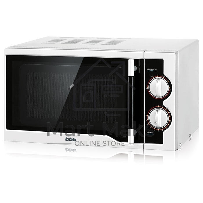 Микроволновая печь BBK 20MWS-712M/WB белый, 20 л, 700 Вт, переключатели - поворотный механизм