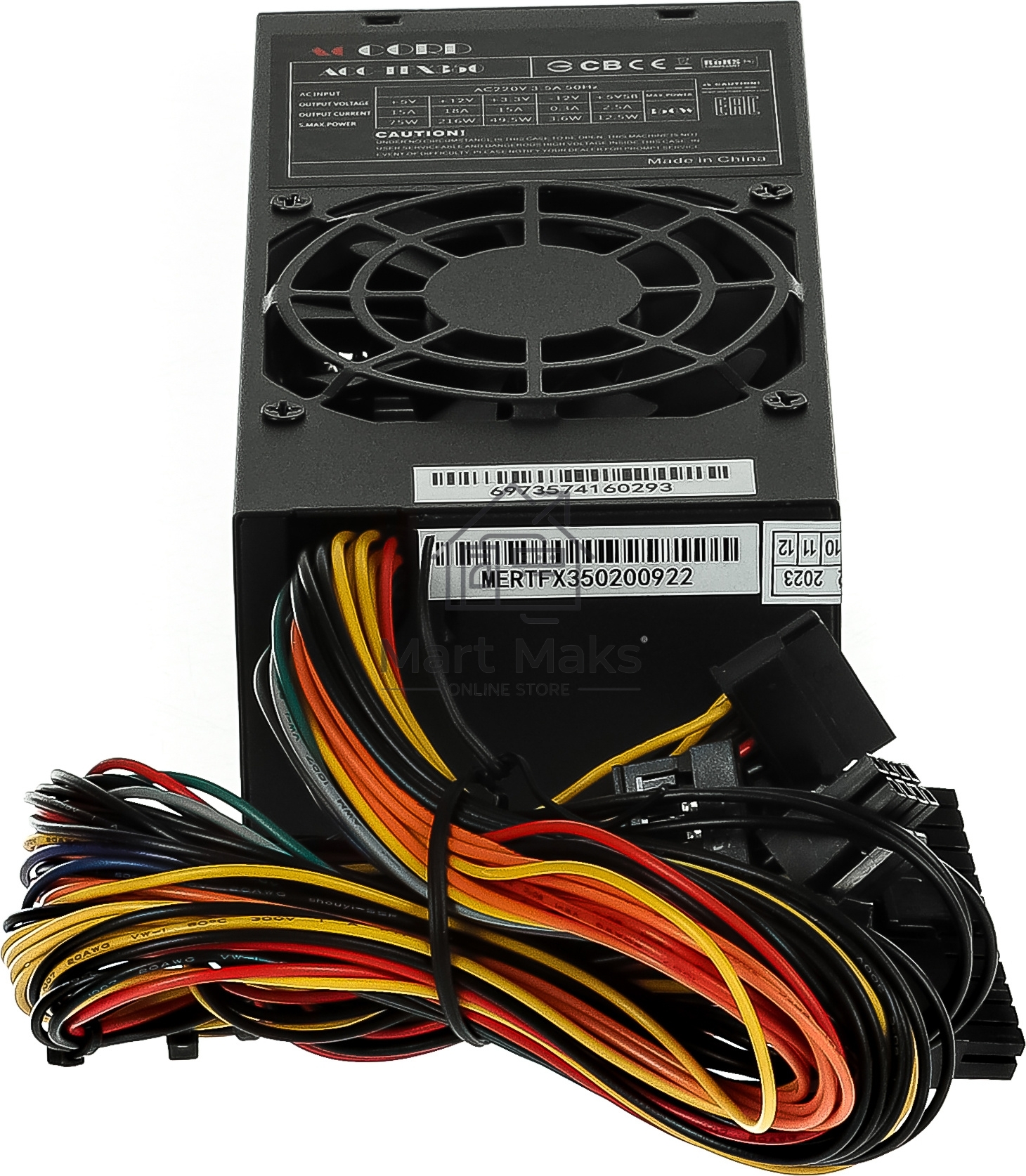 Блок питания Accord ACC-TFX350, 350Вт, 80мм, черный