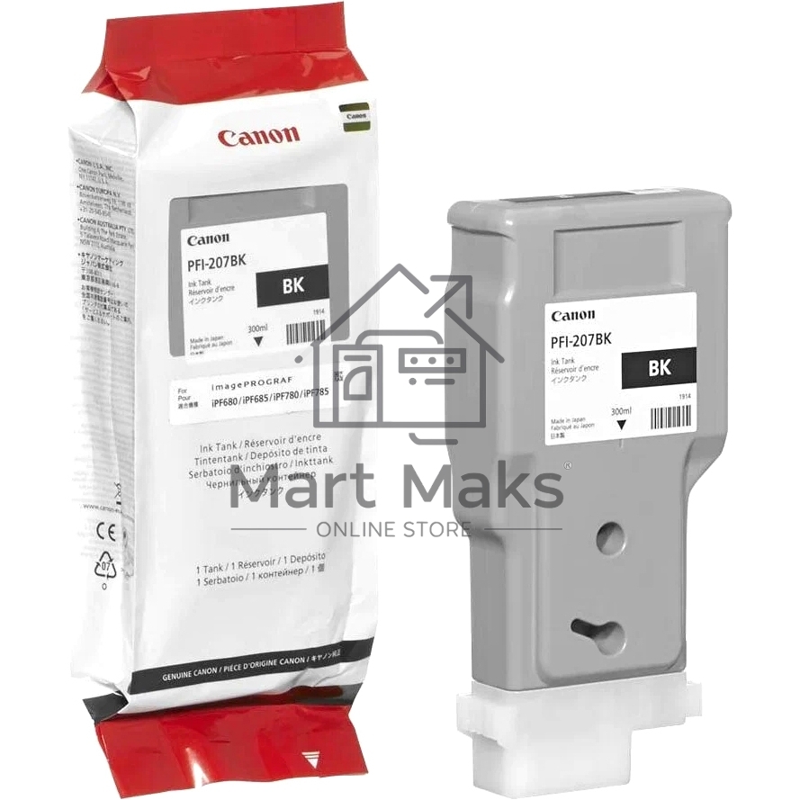 Картридж струйный Canon PFI-207 BK (8789B001) черный (300 мл) для Canon imagePROGRAPH iPF680, 685, 780, 785