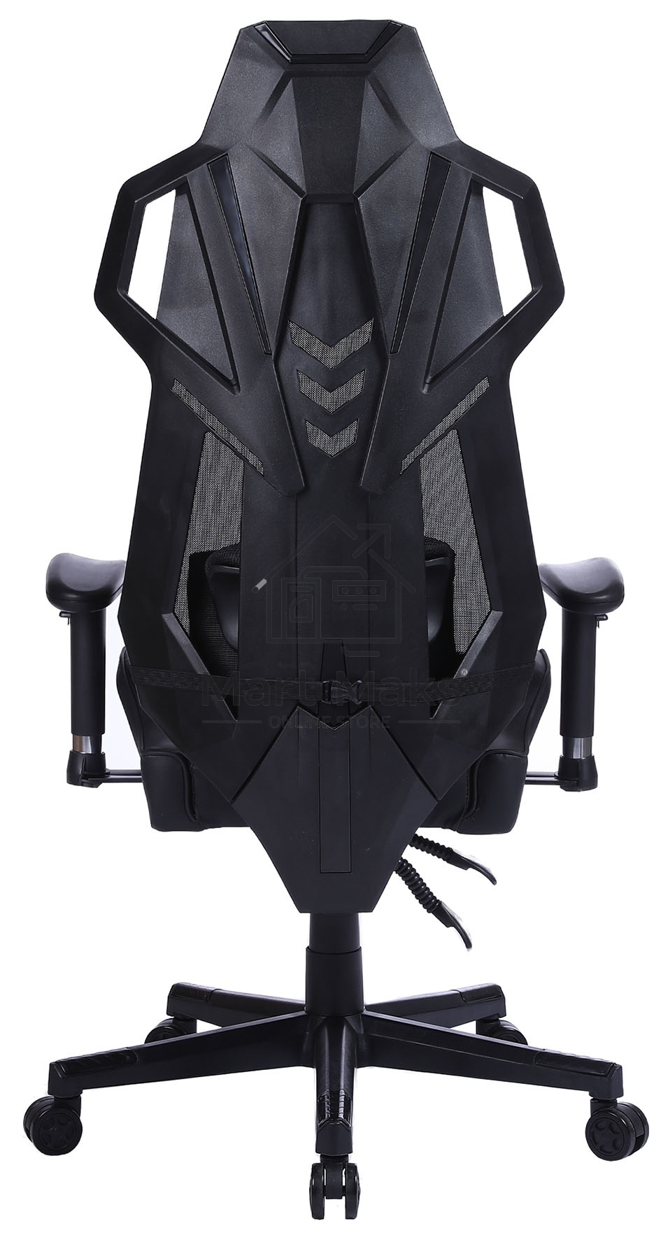 Кресло игровое Cactus CS-CHR-090BL черный, сиденье черный, эко.кожа, крестовина пластик, пластик черный