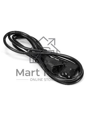 Кабель питания ExeGate Power EC-1,8P (C13 угловой->C14, VDE-250V-3*0.5мм2, медь, черный, 6A, 1.8м)