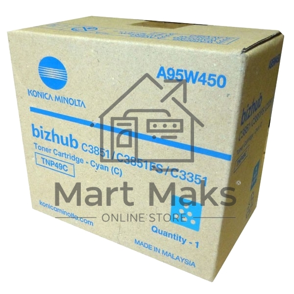 Картридж лазерный Konica-Minolta bizhub C3351/C3851 синий TNP-49C