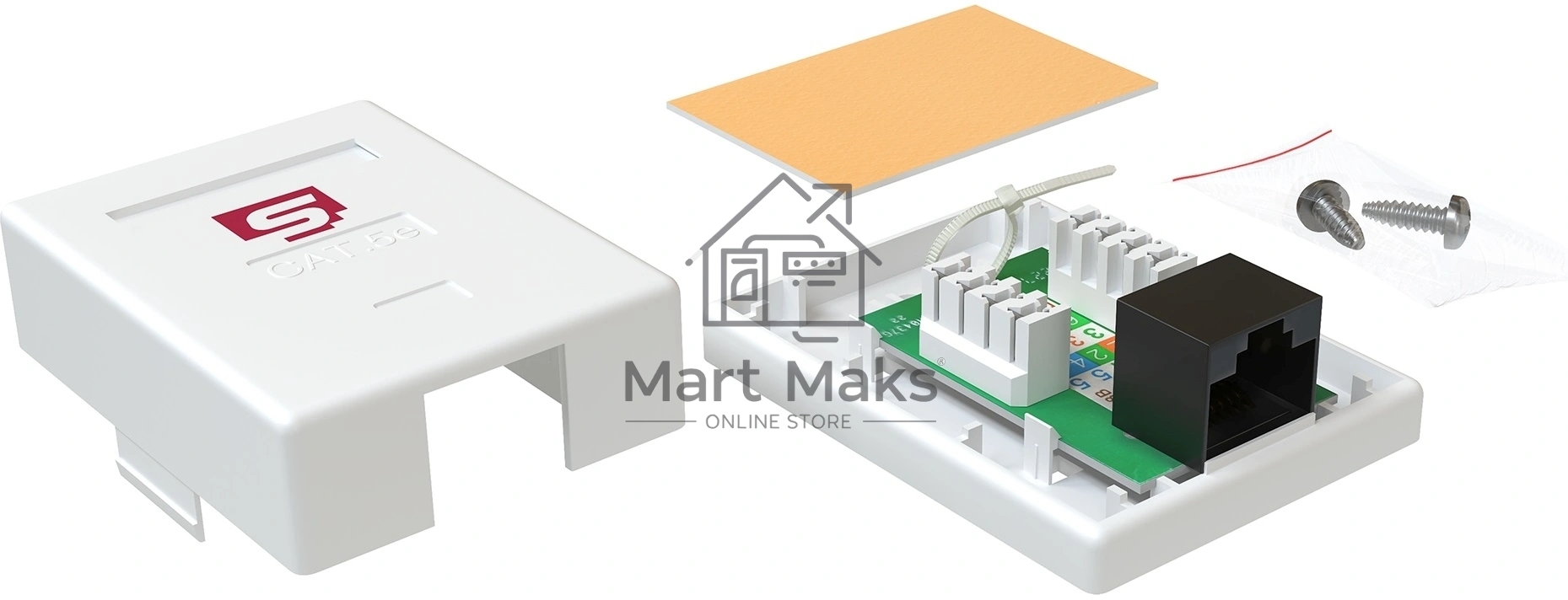 Розетка Sysmatrix SB 15EU.WH комп.RJ45 1 кат.5E UTP бел.