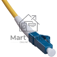 Патч-корд оптический Cabeus Tight Buffer, Simplex SC/LC, OS2 9/125, LSZH, 1,5м, Ø 3мм, синий хвостовик, жёлтый
