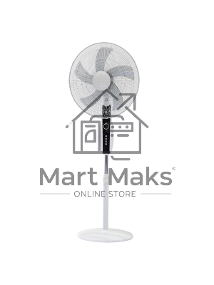 Вентилятор напольный DUX 60-0213 белый/синий 60 Вт, 5 лопастей, подставка круглая, д/у управление