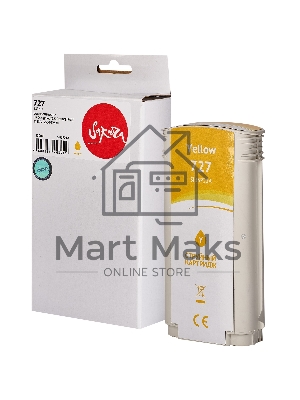Картридж струйный Sakura B3P21A (№727 Yellow) для HP, желтый, 130 мл.