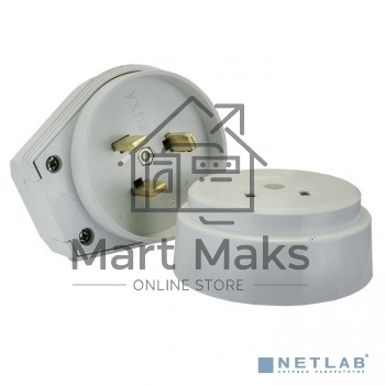 Разъем РШ-ВШ 32А 250В 2P+PE (ОУ) пластиковый бел. EKF PROxima AS-250-O-01 EKF