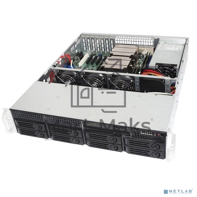 Серверный корпус 2U rackmount, 8+1 trays, 550W CRPS PSU(1+1) / 21