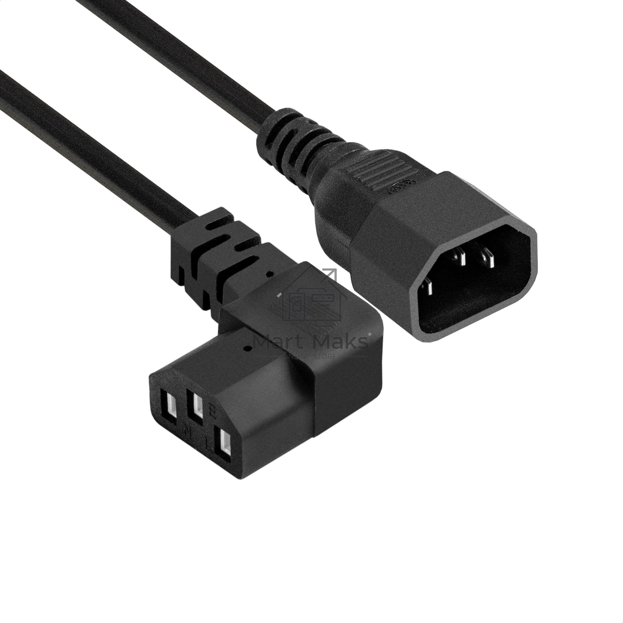 Кабель питания ExeGate Power EC-1,8P (C13 угловой->C14, VDE-250V-3*0.5mm2, медь, черный, 6A, 1.8м)