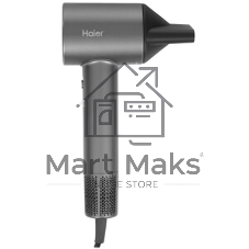 Фен Haier HHD-603 графитовый, 1600 Вт, компактный, ионизация