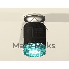 Светильник Ambrella Light XS6302142 SBK/MCH/BL черный песок/хром матовый/голубой MR16 GU5.3 (N6904, C6302, N6153)