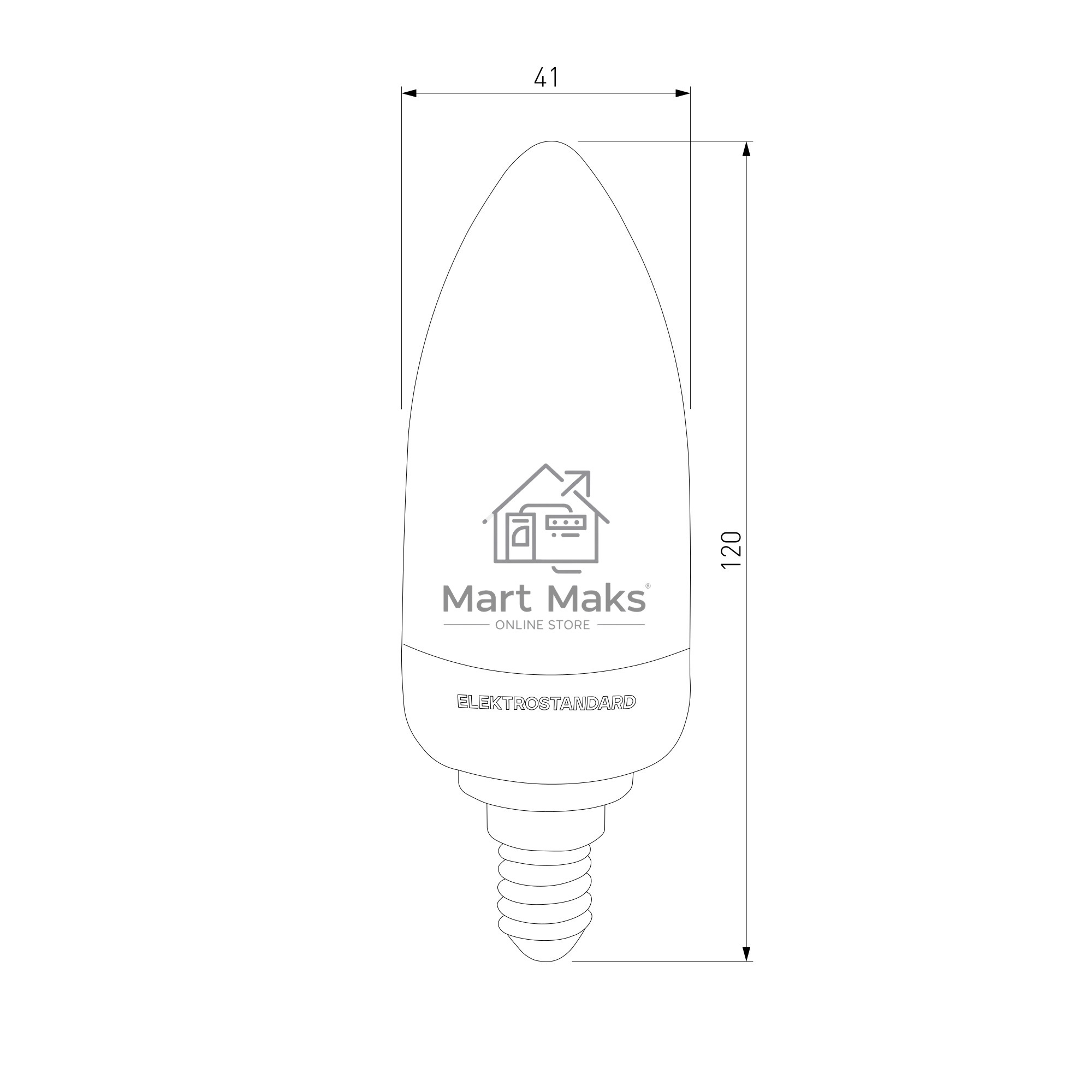 Лампа BLE1436 3W E14 имитация пламени 3 режима